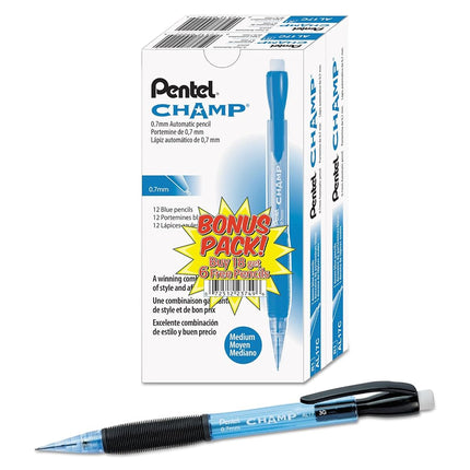 PENAL17CSWUS - Pentel Champ Mechanical Pencil, 0.7 mm, Blue Barrel, 24/Pack