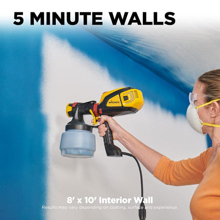 Wagner Spraytech 02419307 FLEXiO 595 Handheld HVLP Paint Sprayer, Sprays Unthinned Latex, Includes Two Nozzles - iSpray & Detail Finish Nozzle, Complete Adjustability, Lightweight Design