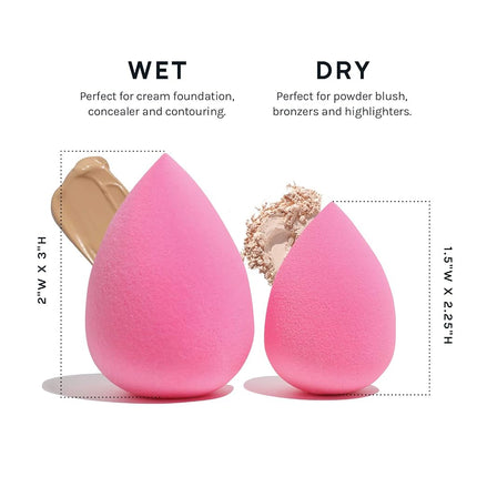 AOA Studio Collection MiNi Makeup Sponge Set Makeup Blender Latex Free and High-definition Set of 6 Makeup Blender For Powder Cream and Liquid, Super Soft Wonder Blender Beauty Cosmetic 3 Tear Drop + 3 Beveled Shape (Pink)…