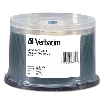 Verbatim CD-R 700MB 52X UltraLife Gold Archival Grade - Branded Surface & Hard Coat - 50pk Spindle