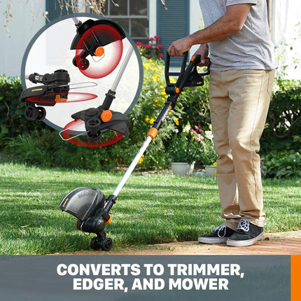 WORX WG930.3 20V PowerShare 10" Cordless String Trimmer & Turbine Blower Combo Kit, (2) 4.0Ah Batteries and Dual Charger