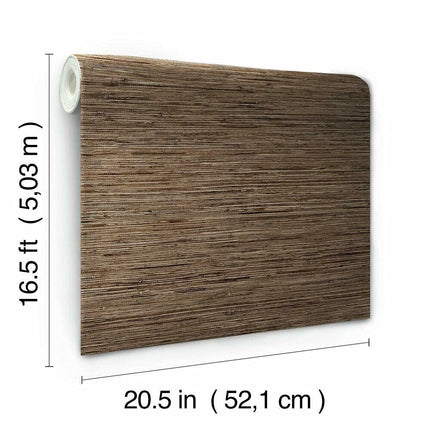 ROOMMATES Brown Faux Grasscloth Self Adhesive Wallpaper