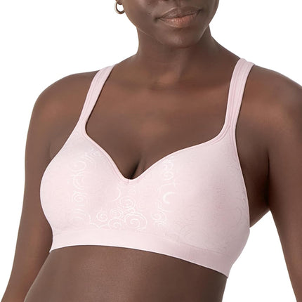 Bali Women's Comfort Revolution Wire Free Bra, Opaque, Hush Pink Swirl, 34B