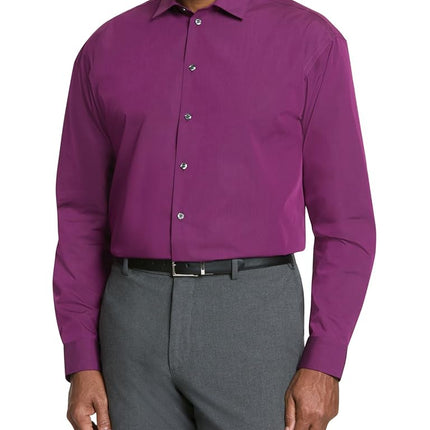 Kenneth Cole Men's Solid Dress Shirts, Raspberry, 