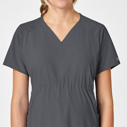 WonderWink Women's Maternity V-Neck Top, Pewter, Small