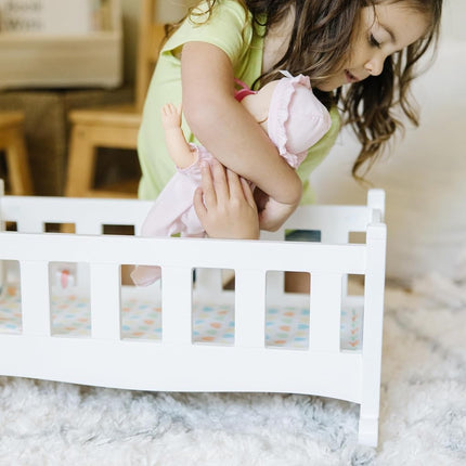 Melissa & Doug Mine to Love Wooden Play Cradle for Dolls, Stuffed Animals - White (10.2�H x 18.8�W x 20.7�L Assembled)