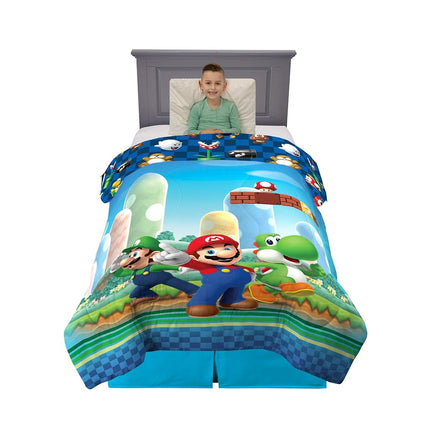 Franco Parure de lit réversible en microfibre ultra douce, lit jumeau/double, Mario