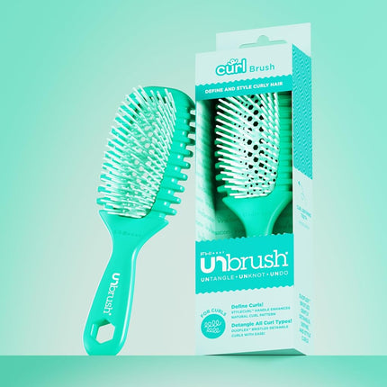 FHI Heat UNbrush Curl Defining Brush — Wavy, Coily, and Curly Hair Brush with DuoFlex Bristles & StyleCurl Handle — for Gentle Detangling & Faster Styling on Wet Hair - Morning Mist
