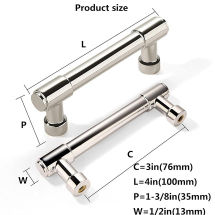 khtumeware 10 Pack 3 Inch(76mm) Polished Nickel Cabinet Pulls Kitchen Cabinet Handles Cabinet Hardware for Cupboard Drawer Pulls Dresser Handle