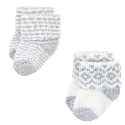 Hudson Baby Unisex Baby Cotton Rich Newborn and Terry Socks, Aztec, 6-12 Months, Aztec 12-pack, 6-12 Months