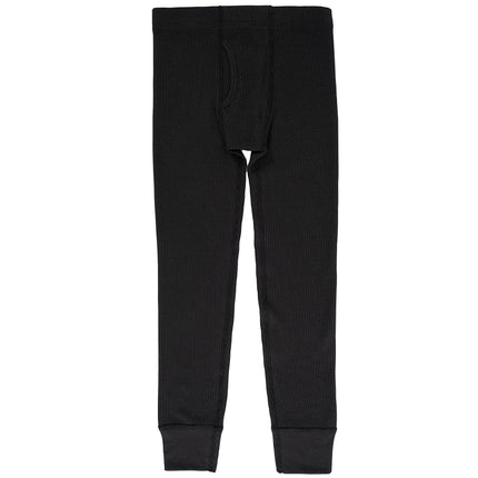 Fruit of the Loom Boys' Premium 2-Pack Thermal Waffle Bottom, Black/Heather Greystone, 4-5