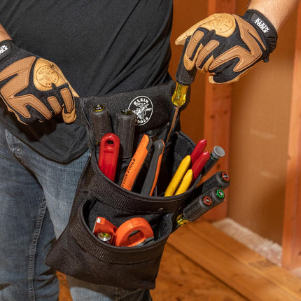 Klein ToolsPowerline Series 8-Pocket Tool Pouch, Black Nylon KLEIN TOOLS 5701