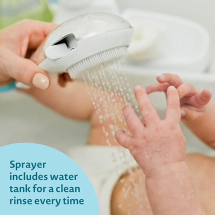 The First Years Rain Shower Baby Spa Baby Bathtub for Newborn to Toddler with Soothing Spray Baby Shower Head