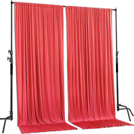 AK TRADING CO. 10 feet x 10 feet Coral Polyester Backdrop Drapes Curtains Panels with Rod Pockets - Wedding Ceremony Party Home Window Decorations