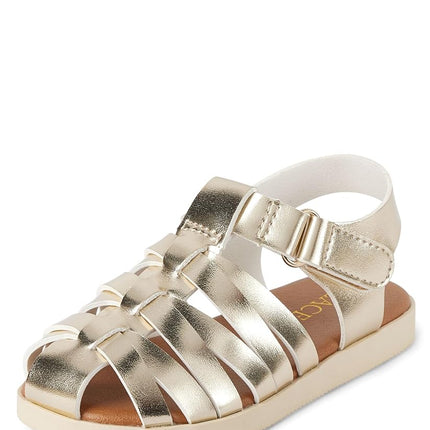 The Children's Place girls Baby Girls and Toddler Fisherman Sandals, Gold, 8 Toddler