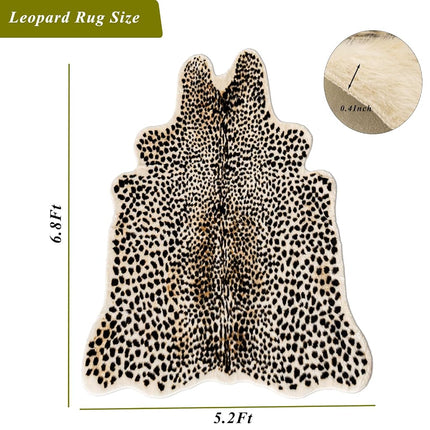 Leopard Print Rug Cheetah Rug 5ft x 7ft Large Faux Cowhide Animal Cheetah Pattern Rug for Bedroom Living Room Home Office