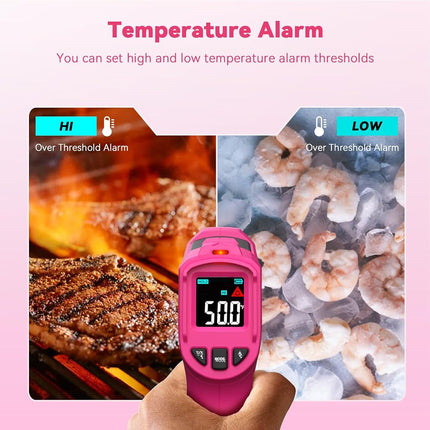 Wintact Infrared Thermometer, Surface Temperature Gun Pink -50℃ to 600℃