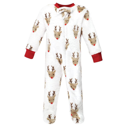 Hudson Baby Baby Girls' Plush Sleep and Play, Rudolph, 6-9 Months