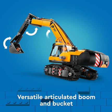 LEGO City Yellow Construction Excavator, Digger Truck Toy for 8 Plus Year Old Boys & Girls, Kids Toy Vehicle Set with Character Minifigures, STEM Building Kit 60420