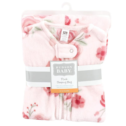 Hudson Baby Unisex Baby Plush Sleeping Bag, Sack, Blanket, Blush Rose Sleeveless, 18-24 Months