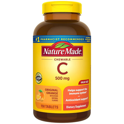 Nature Made Chewable Vitamin C 500 mg Tablets, 150