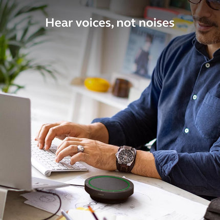 Jabra Speak2 55 Wireless Bluetooth Speakerphone with 4 Noise-cancelling Mics, Full-range 50mm Speaker, Wideband Audio, Compact and portable - MS Teams Certified, Works with Other Platforms - Dark Grey
