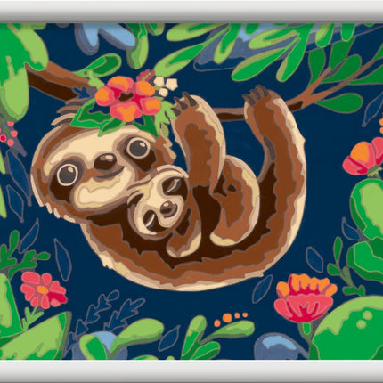 Ravensburger CreArt Sweet Sloths Paint by Numbers Kit for Kids - Painting Arts and Crafts for Ages 9 and Up