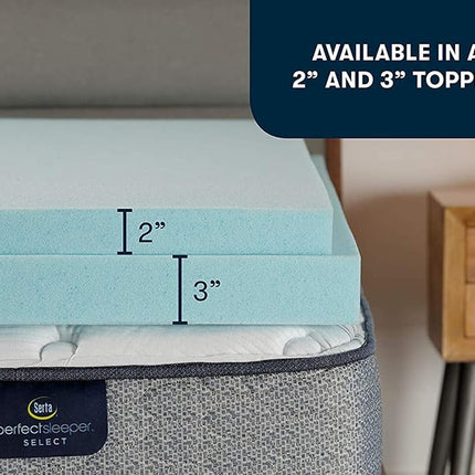 Surmatelas en mousse à mémoire de forme Serta ThermaGel, rafraîchissant et soulageant la pression, 5 cm, California King