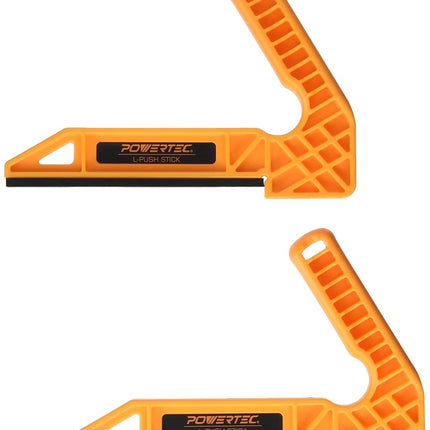 POWERTEC 71338 Plastic L-Push Stick | Deluxe L-Shaped Woodworking Push Tools – 2 Pack (Patent Pending)