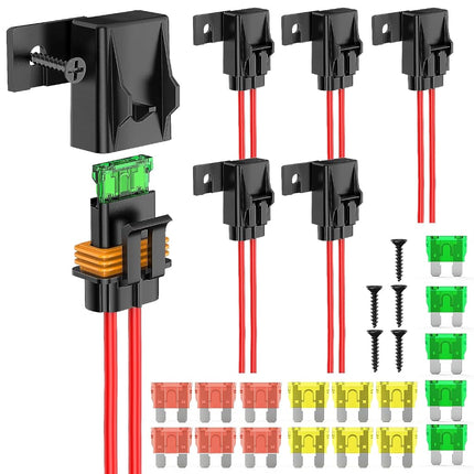 Nilight 6pcs Inline Fuse Holder 12AWG Waterproof A