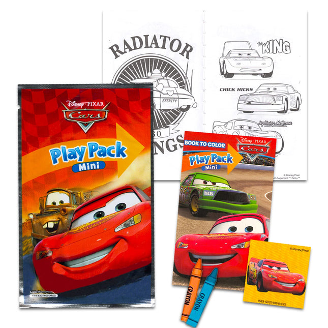 Disney Cars Mini Party Favors Set for Kids - Bundle with 24 Mini Cars Grab n Go Play Packs with Coloring Pages, Stickers and More | Disney Cars Birthday Party Supplies