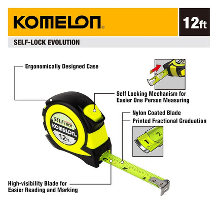 Komelon Evolution Self-Lock Tape Measure