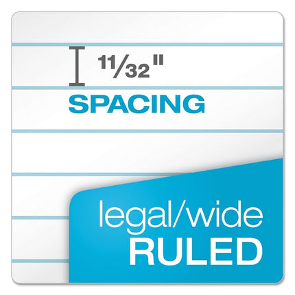 TOPS The Legal Pad Legal Pad, 8-1/2 x 14 Inches, Perforated, White, Legal/Wide Rule, 50 Sheets/Pad, 12 Pads/Pack (7573)