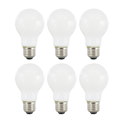 SYLVANIA General Lighting 40818, Blanco Suave Serie de luz natural LED A19 de SYLVANIA, equivalente a 75 W, eficiente 11 W, regulable, acabado esmerilado, temperatura de color de 2700 K, paquete de 6 unidades