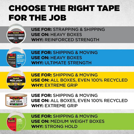 3M Scotch Strapping Tape 50, 1.88 in x 360 in (48 mm x 9.14 m)