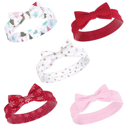 Hudson Baby Cotton and Synthetic Headbands, Sparkle Trees, 0-24 Months (Pack of 5)