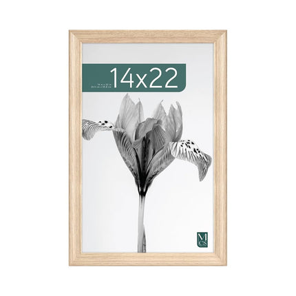 MCS Studio Gallery Classic 14x22 Poster Frame Natural Woodgrain, Vertical & Horizontal Wall Hanging Large Picture Frame for Photos, Posters & Art Prints (1-Pack)