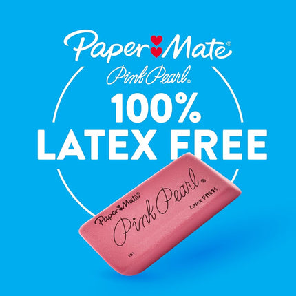 Paper Mate Pink Pearl Erasers, Large, 12 Packs of 3 (36 Erasers)
