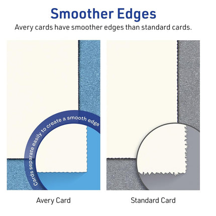 Avery Printable Rectangle Cards with Scalloped Edges, 5" x 7", Matte Ivory Cardstock, Laser & Inkjet Printable, 100 Total, Great for Invitations, Thank You Messages, and More