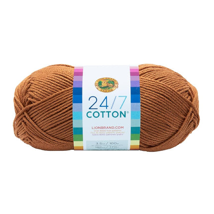 Lion Brand Yarn 761-124 24/7 Cotton Yarn, Camel