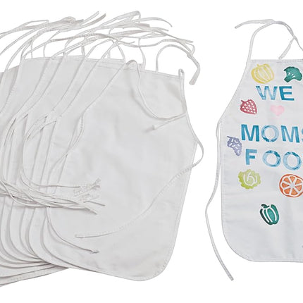 Colorations Blank Canvas Aprons - Set of 12 (Item # DECAPRON)