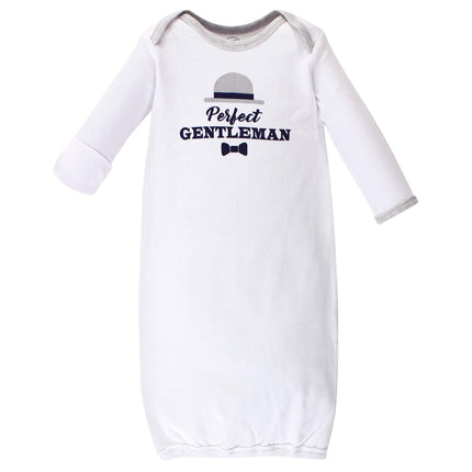 Luvable Friends Unisex Baby Cotton Gowns, Gentleman, Preemie/Newborn, Gentleman, Preemie-Newborn