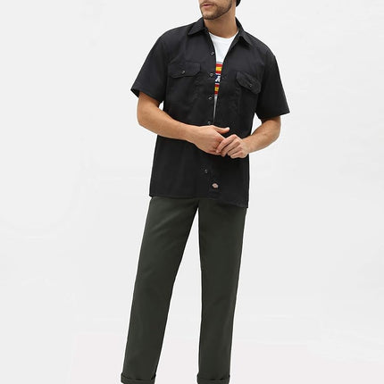 Pantalón de trabajo original Dickies 874 para hombre, color verde oliva, 32W x 34L