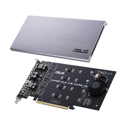 ASUS Hyper M.2 X16 PCIe 3.0 X4 Expansion Card V2 Supports 4 NVMe M.2 (2242/2260/2280/22110) Upto 128 Gbps for Intel VROC and AMD Ryzen Threadripper NVMe Raid