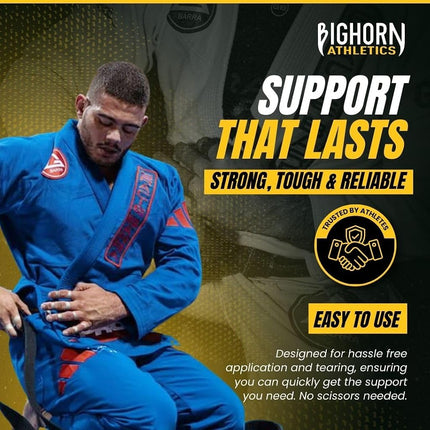 Bighorn Athletics Jiu-Jitsu & Judo Finger Tape, 0.5-Inch x 45-feet, 8-Rolls (White)