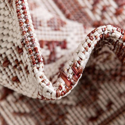 Tapis d'extérieur Unique Loom Collection Aztec - Chalca (1,60 m x 1,60 m, Rouge rouille/Ivoire)