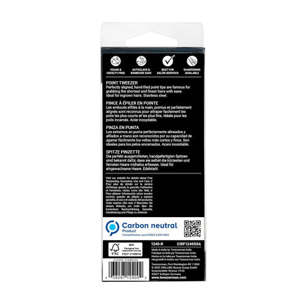 Tweezerman Stainless Steel Point Tweezer, Silver