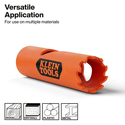Klein Tools 31012 Bi-Metal Hole Saw, 3/4-Inch Circle Saw, Metal and Drywall Hole Cutter, Sheet Metal Cutter