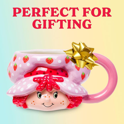 Silver Buffalo Strawberry Shortcake Head Ceramic 3D Sculpted Mug