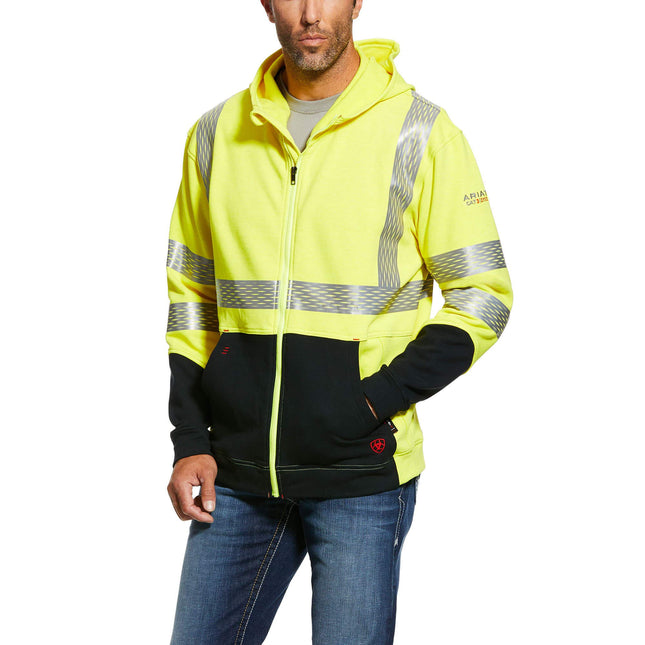 Ariat 10027912LGR Men's FR Hi-Vis Full Zip Hoodie 
